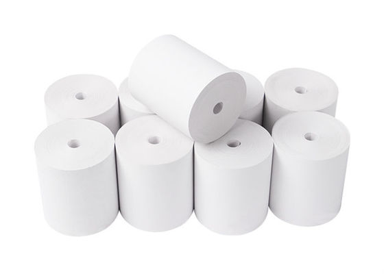 Petit pain blanc de papier thermosensible de position de Coreless 50gsm 80mmx80mm