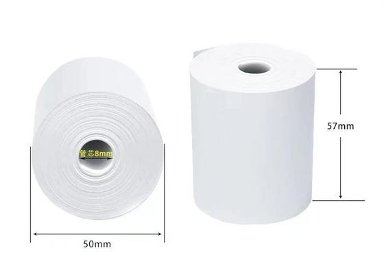 65gsm papier thermosensible imprimé par 32mm Rolls avec le noyau en plastique noir